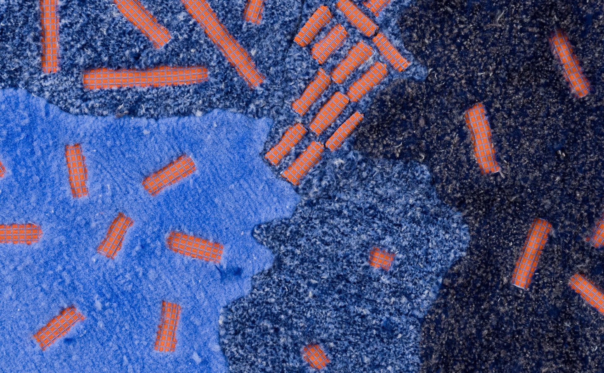 The artists transformed IOM’s displacement data into a textile that captures both the scale and the human impact of displacement. Photo: Parsons MFA Textiles 2025/Jason Philip Greenberg